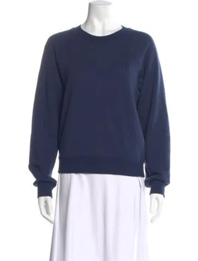 Pre-owned Éterne Crew Neck Long Sleeve Sweatshirt In Blue
