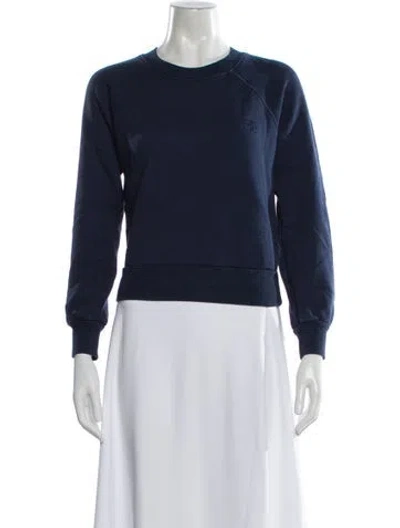 Pre-owned Éterne Crew Neck Long Sleeve Sweatshirt In Blue