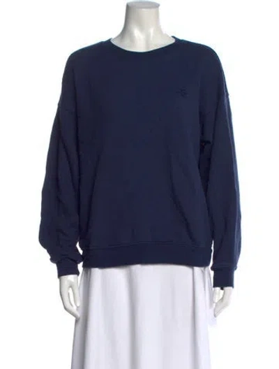 Pre-owned Éterne Crew Neck Long Sleeve Sweatshirt In Blue