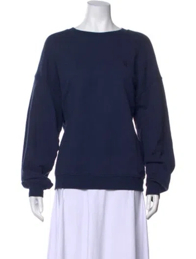Pre-owned Éterne Crew Neck Long Sleeve Sweatshirt In Blue