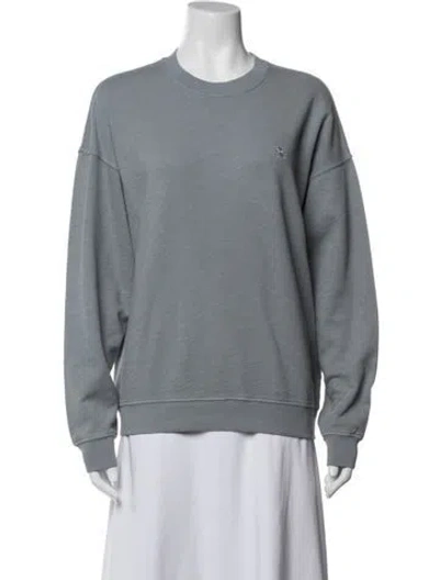 Pre-owned Éterne Crew Neck Long Sleeve Sweatshirt In Blue