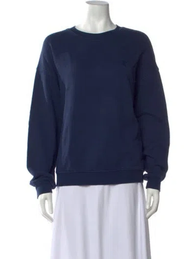 Pre-owned Éterne Crew Neck Long Sleeve Sweatshirt In Blue