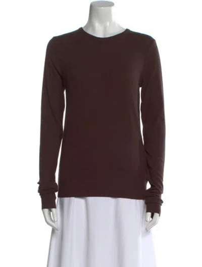 Pre-owned Éterne Crew Neck Long Sleeve Sweatshirt In Brown