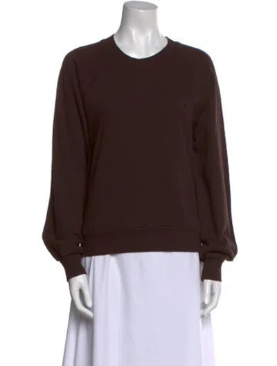 Pre-owned Éterne Crew Neck Long Sleeve Sweatshirt In Brown
