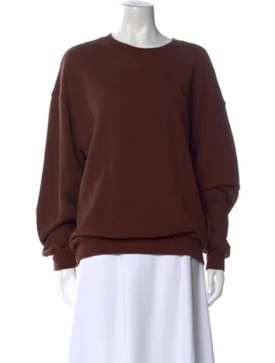 Pre-owned Éterne Crew Neck Long Sleeve Sweatshirt In Brown