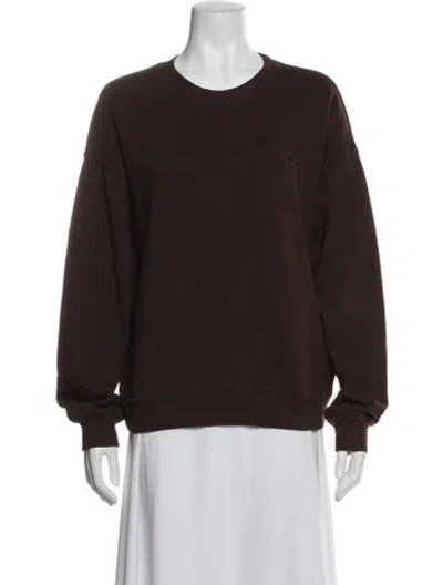Pre-owned Éterne Crew Neck Long Sleeve Sweatshirt In Brown