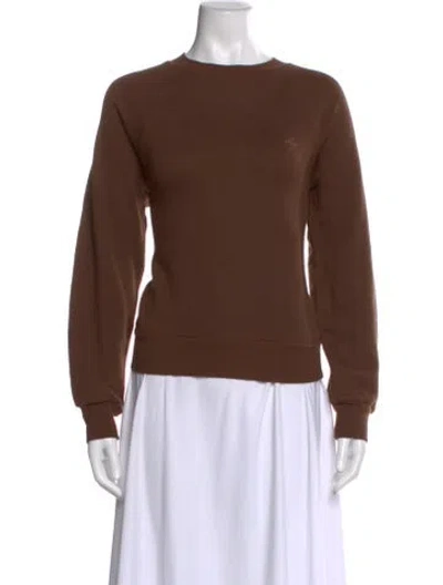 Pre-owned Éterne Crew Neck Long Sleeve Sweatshirt In Brown