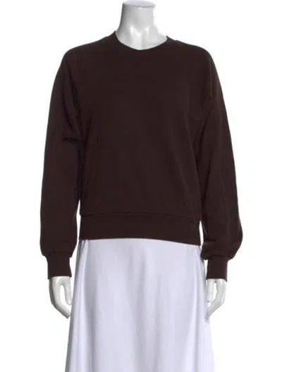 Pre-owned Éterne Crew Neck Long Sleeve Sweatshirt In Brown