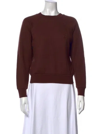 Pre-owned Éterne Crew Neck Long Sleeve Sweatshirt In Brown