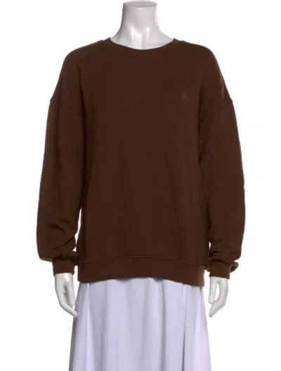 Pre-owned Éterne Crew Neck Long Sleeve Sweatshirt In Brown
