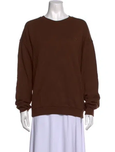 Pre-owned Éterne Crew Neck Long Sleeve Sweatshirt In Brown