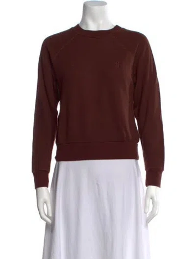 Pre-owned Éterne Crew Neck Long Sleeve Sweatshirt In Brown