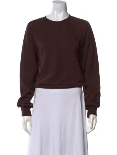 Pre-owned Éterne Crew Neck Long Sleeve Sweatshirt In Brown