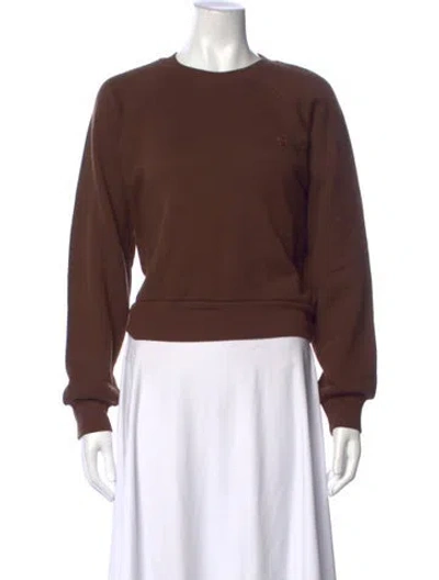 Pre-owned Éterne Crew Neck Long Sleeve Sweatshirt In Brown