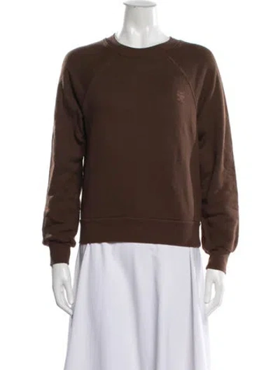 Pre-owned Éterne Crew Neck Long Sleeve Sweatshirt In Brown