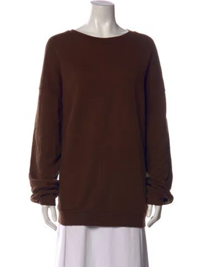 Pre-owned Éterne Crew Neck Long Sleeve Sweatshirt In Brown