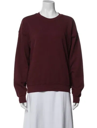 Pre-owned Éterne Crew Neck Long Sleeve Sweatshirt In Burgundy