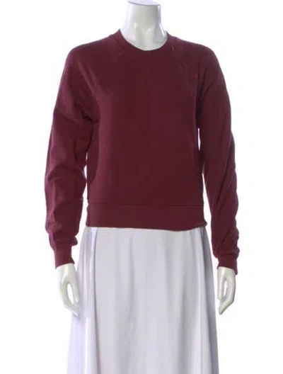 Pre-owned Éterne Crew Neck Long Sleeve Sweatshirt In Burgundy