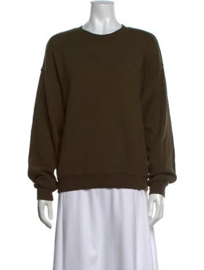 Pre-owned Éterne Crew Neck Long Sleeve Sweatshirt In Green