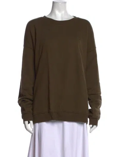 Pre-owned Éterne Crew Neck Long Sleeve Sweatshirt In Green