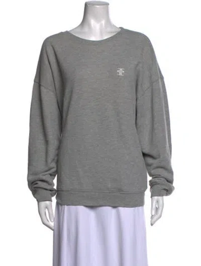 Pre-owned Éterne Crew Neck Long Sleeve Sweatshirt In Grey