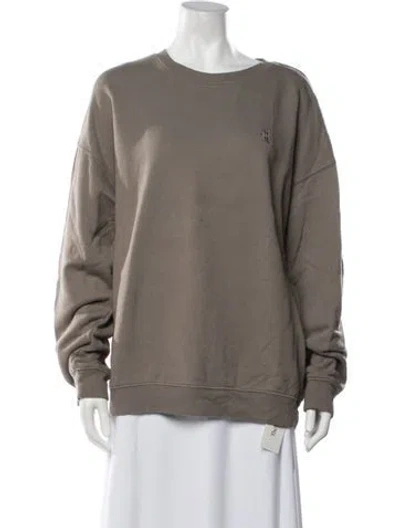 Pre-owned Éterne Crew Neck Long Sleeve Sweatshirt In Neutrals