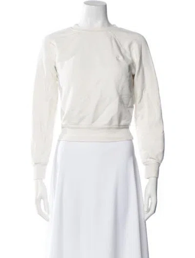 Pre-owned Éterne Crew Neck Long Sleeve Sweatshirt In White