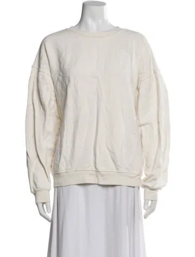 Pre-owned Éterne Crew Neck Long Sleeve Sweatshirt In White