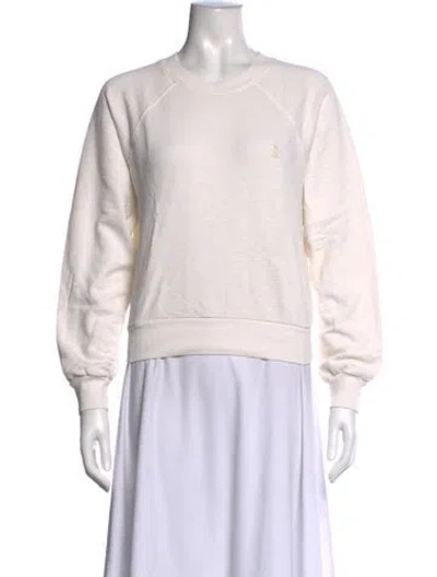 Pre-owned Éterne Crew Neck Long Sleeve Sweatshirt In White