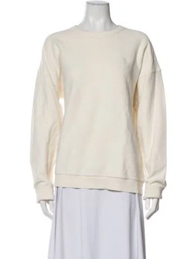Pre-owned Éterne Crew Neck Long Sleeve Sweatshirt In White