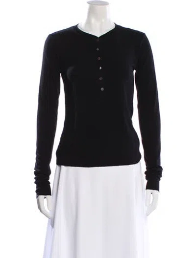 Pre-owned Éterne Crew Neck Long Sleeve Top In Black
