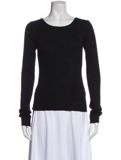 Pre-owned Éterne Crew Neck Long Sleeve Top In Black
