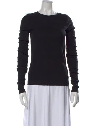 Pre-owned Éterne Crew Neck Long Sleeve Top In Black
