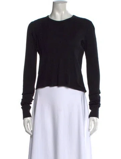 Pre-owned Éterne Crew Neck Long Sleeve Top In Black