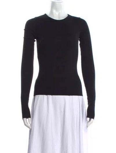 Pre-owned Éterne Crew Neck Long Sleeve Top In Black