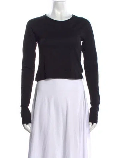 Pre-owned Éterne Crew Neck Long Sleeve Top In Black