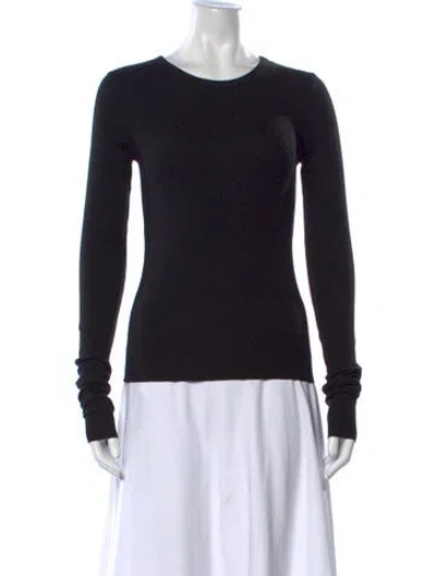 Pre-owned Éterne Crew Neck Long Sleeve Top In Black
