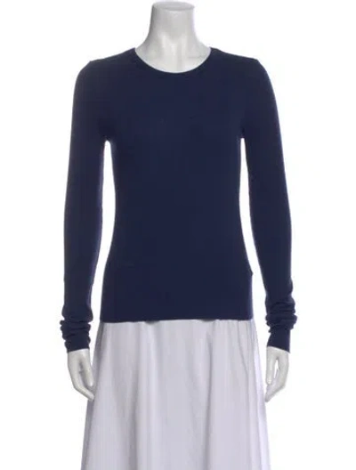 Pre-owned Éterne Crew Neck Long Sleeve Top In Blue