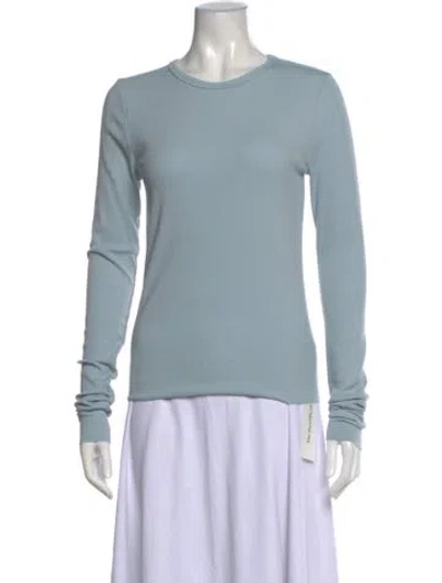 Pre-owned Éterne Crew Neck Long Sleeve Top In Blue