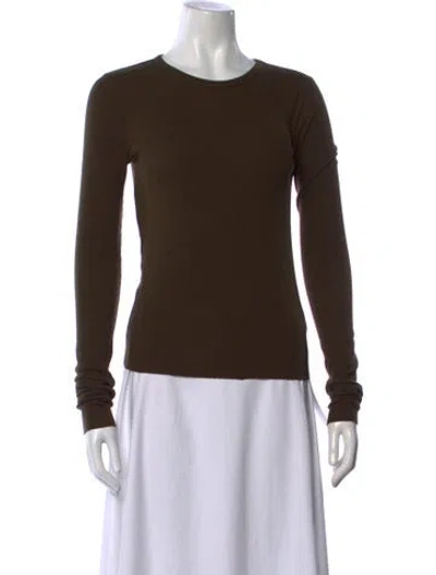 Pre-owned Éterne Crew Neck Long Sleeve Top In Brown