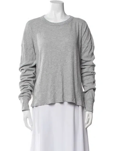 Pre-owned Éterne Crew Neck Long Sleeve Top In Gray