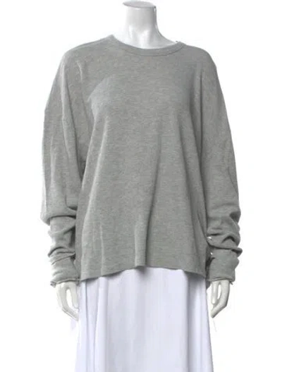 Pre-owned Éterne Crew Neck Long Sleeve Top In Gray
