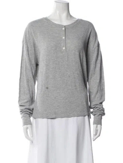 Pre-owned Éterne Crew Neck Long Sleeve Top In Gray