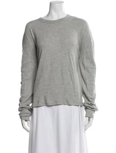 Pre-owned Éterne Crew Neck Long Sleeve Top In Gray