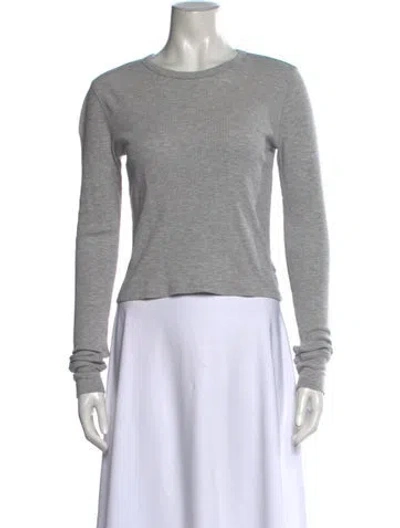 Pre-owned Éterne Crew Neck Long Sleeve Top In Grey