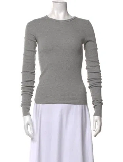 Pre-owned Éterne Crew Neck Long Sleeve Top In Grey