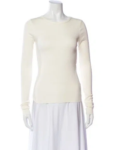 Pre-owned Éterne Crew Neck Long Sleeve Top In Neutral