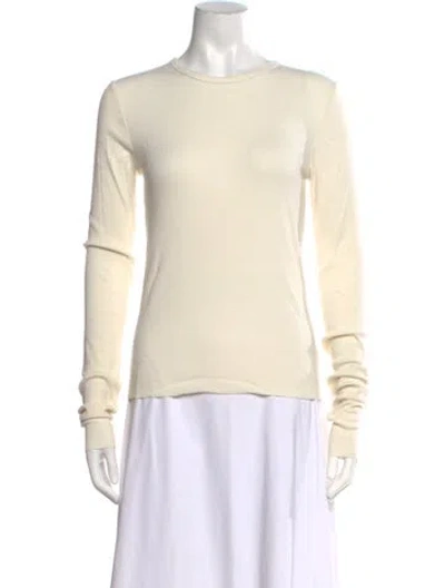 Pre-owned Éterne Crew Neck Long Sleeve Top In Neutral