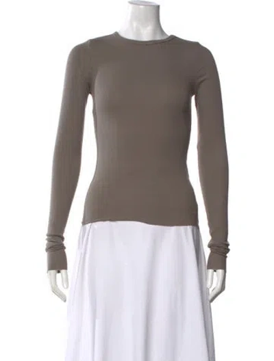 Pre-owned Éterne Crew Neck Long Sleeve Top In Neutral