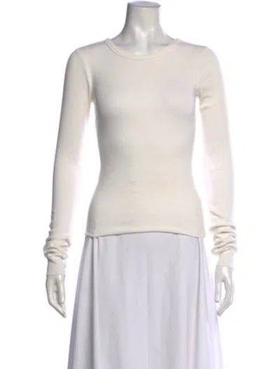 Pre-owned Éterne Crew Neck Long Sleeve Top In Neutrals